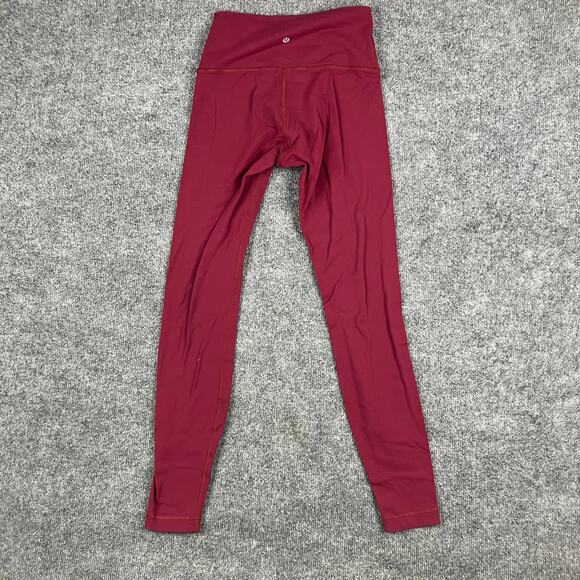 Lululemon Leggings Womens Small Burgundy High Rise Stretch Yoga Pants - Picture 6 of 8